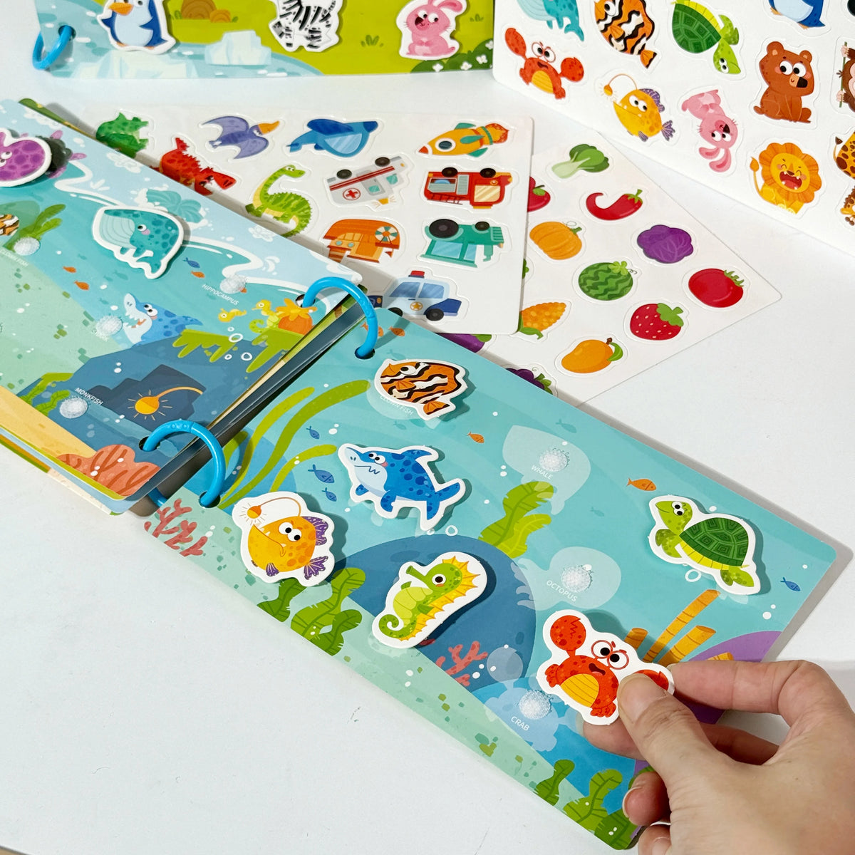 Dinosaur Fruit-Themed Busybook Quiet Book, with 5 Major Themes and Various Accessories, Designed for Children Aged 36 Months and Above, Covering Numbers, Letters, and Colors, with Clear and Easy-To-Understand English Instruct