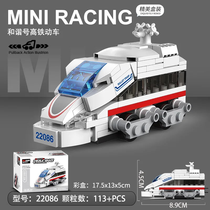 Racing Car Bus Engineering Vehicle Ambulance Pull Back Model Building Blocks Brick Toys Children Boys Birthday Gift Brick