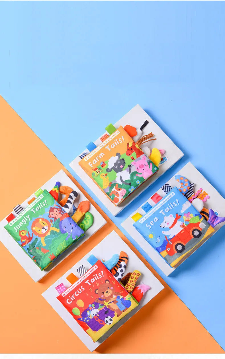 New 3D Visual Tail Cloth Book Baby Tear Resistant Biteable Cognitive Tool Interactive Parent-Child Fun Toddlers Enlighten Toys