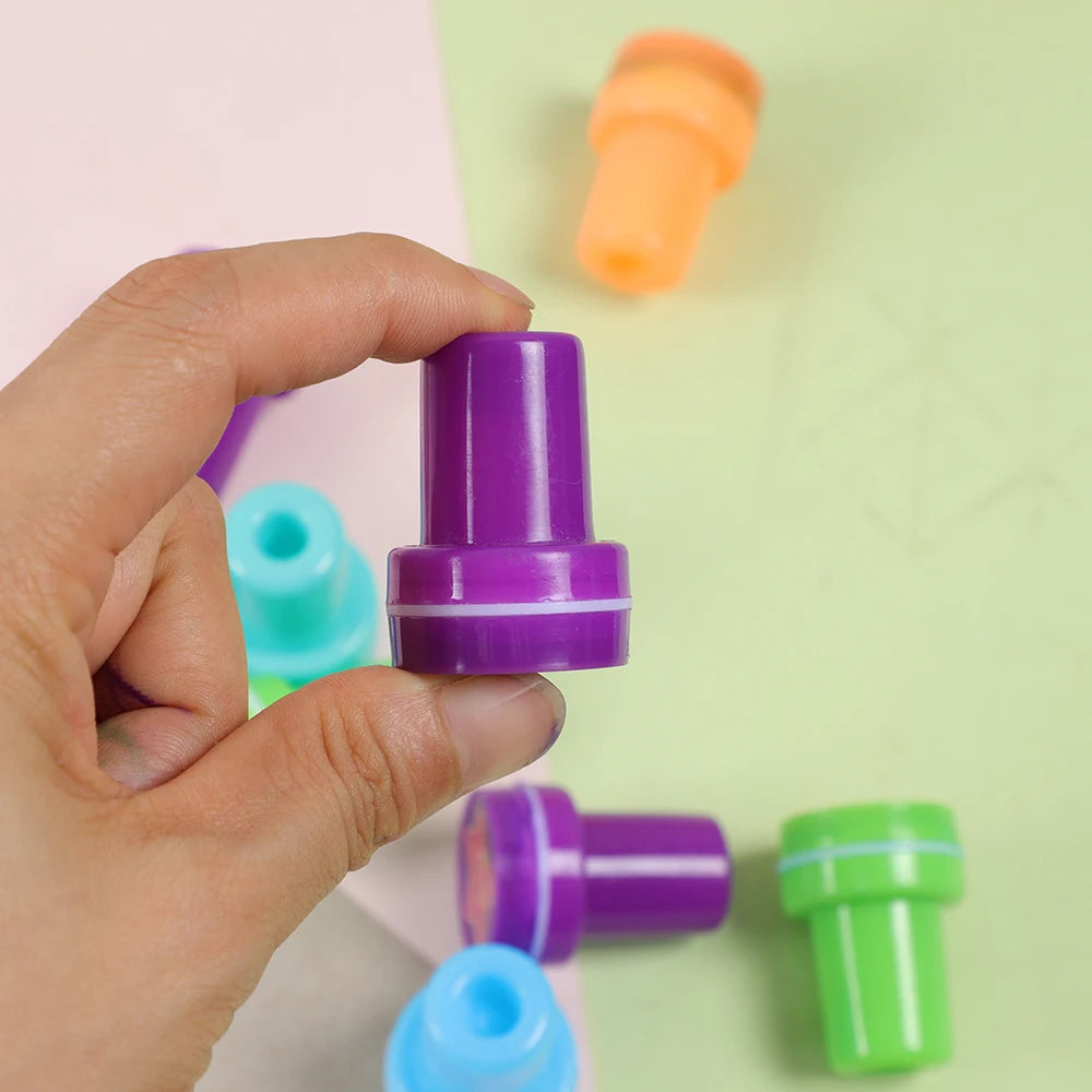 20pcs Assorted Stamps for Self-ink Stamps Toy Anima Smiley Face Seal Scrapbooking DIY Painting Photo Album Decor
