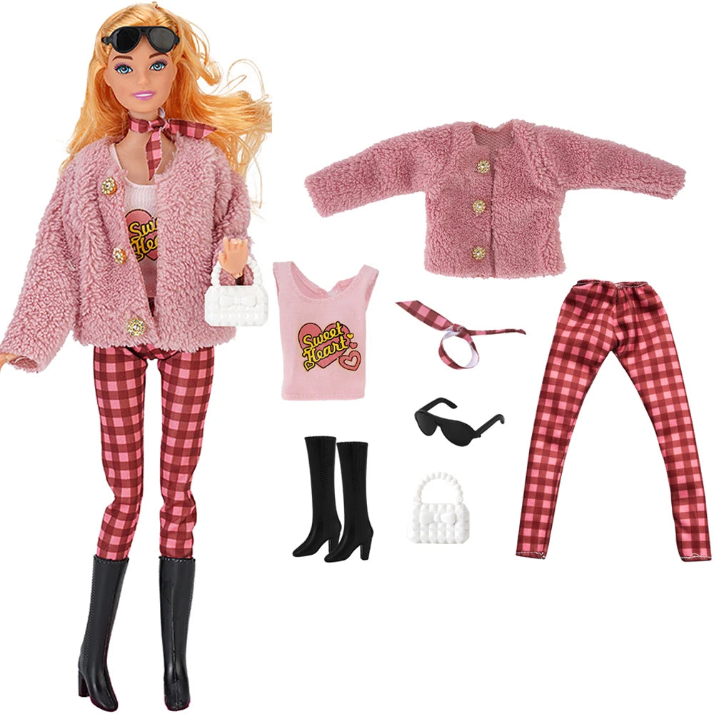 NK 1/6 Doll Princess Hot Sell Fashion Doll Dress Pink Suit For 11.5 Inch Doll Clothes Hat For 29CM Dolls Accessories Gift Toy JJ