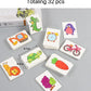 32 Pcs Enlightenment Card Matching Puzzle Early Education Cartoon Pattern Cognitive Boys and Girls Toys
