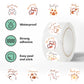 500PCS Cute Cartoon Paw Print Stickers Dog Cat Bear Paw Labels Stickers For Thank You Sticker Stationery Teacher For Student