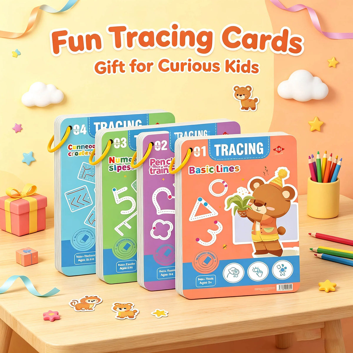 Reusable Magic Practice - 4-Book Set for Pen Control, Letters & Numbers | 128 Pages Handwriting Workbook for Kids Ages 3-8 | Homeschool & Classroom Supplies