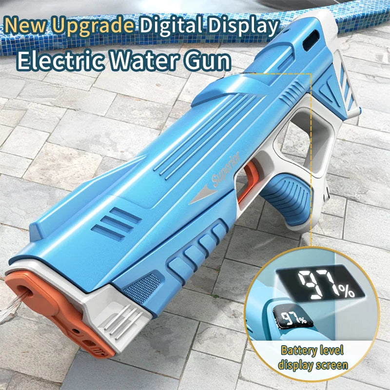 Battery Level Display Children Electric Water Gun Automatic Water Absorption Squirt Guns Summer Outdoor Pool Games Toys for Kids
