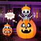 5FT Halloween Animated Inflatables Outdoor Decorations, Inflatable Skeleton On Pumpkin with LEDs, Cute Blow Up Pumpkin Skeleton Decor for Outside Yard Indoor Lawn Garden Party Decoration