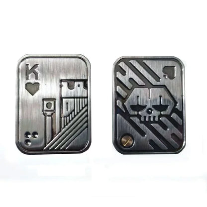 New Stress Relief Push Card Metal Fingertip EDC Poker A K King Gyro Toy for Office Adults Anti Anxiety Fidget Papa Coin