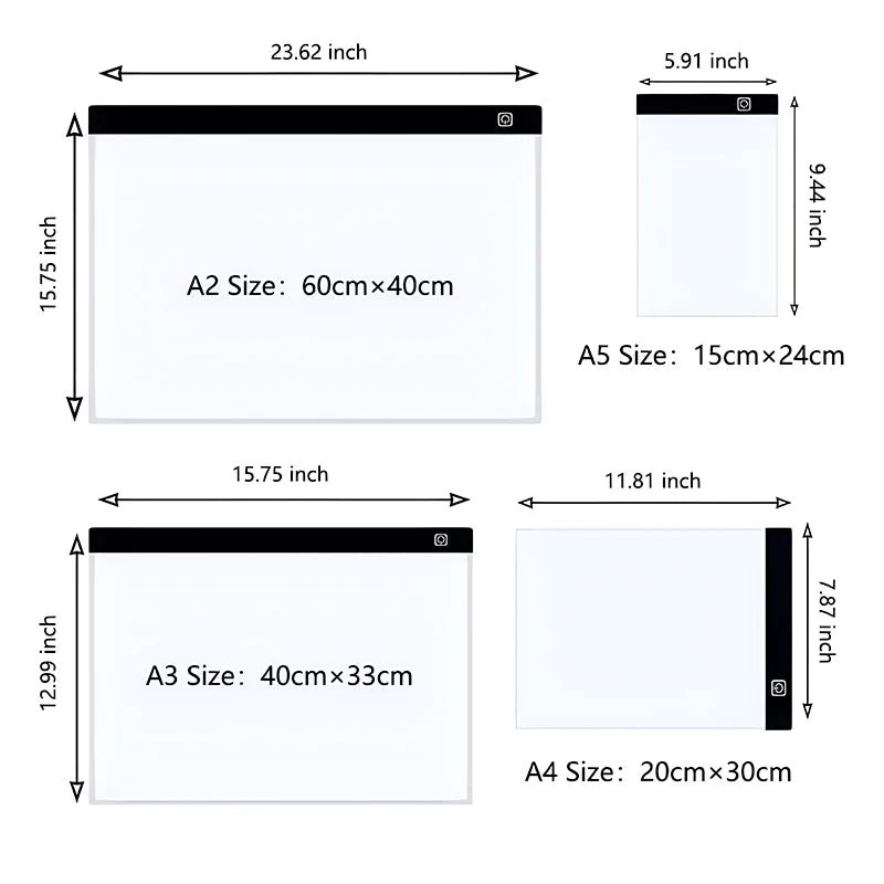 A5 3 Levels Dimmable LED Drawing Copy Board Toys  Creative Drawing Educational Toys, Halloween，Thanksgiving And Christmas Gift