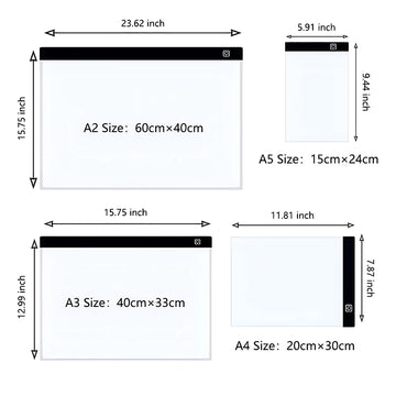 A5 3 Levels Dimmable LED Drawing Copy Board Toys  Creative Drawing Educational Toys, Halloween，Thanksgiving And Christmas Gift