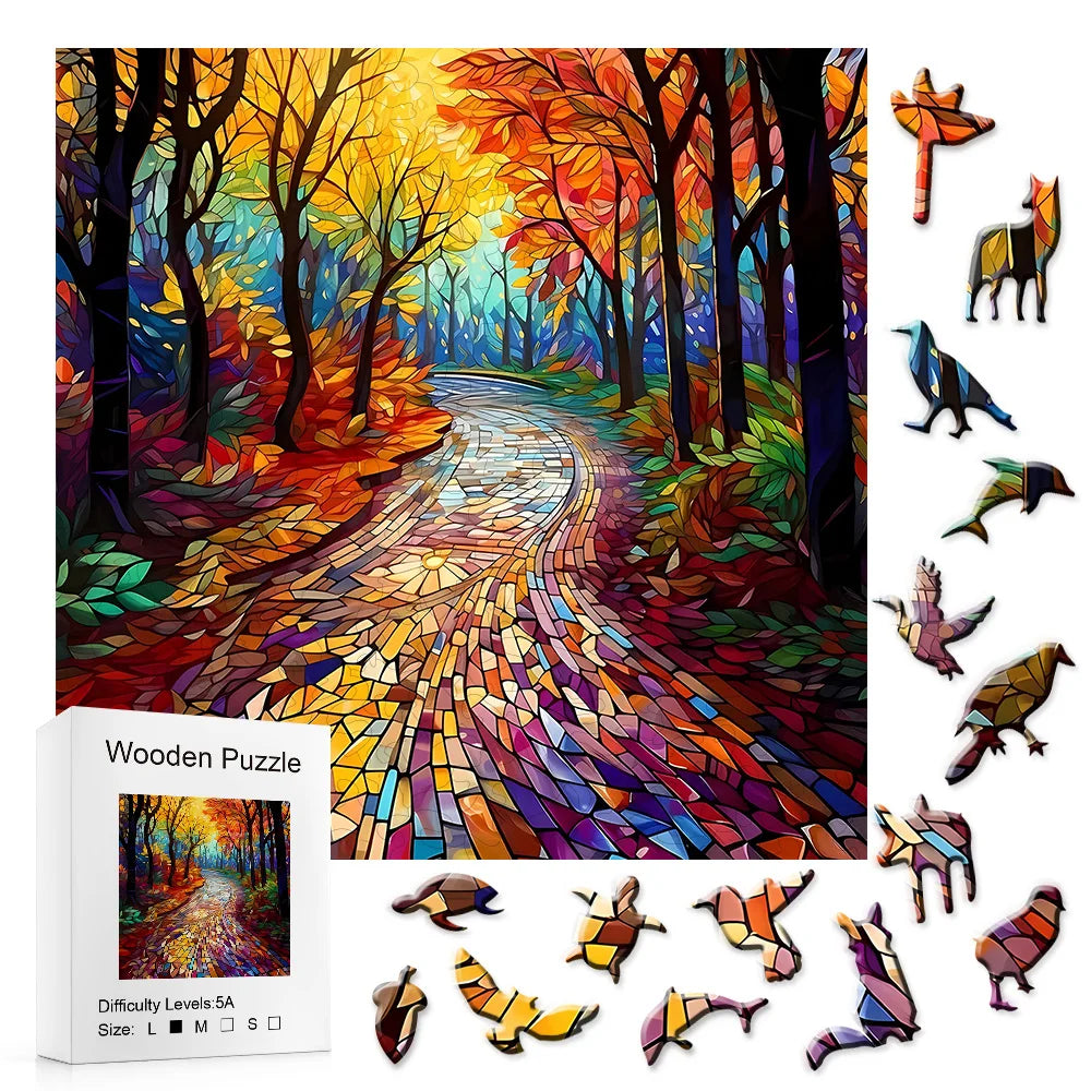 Forest Path Wooden Puzzle - Perfect Gift for Focused Training and Relaxation, Birthdays, Festivals, Natural Theme Puzzles | Exqu
