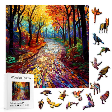 Forest Path Wooden Puzzle - Perfect Gift for Focused Training and Relaxation, Birthdays, Festivals, Natural Theme Puzzles | Exqu