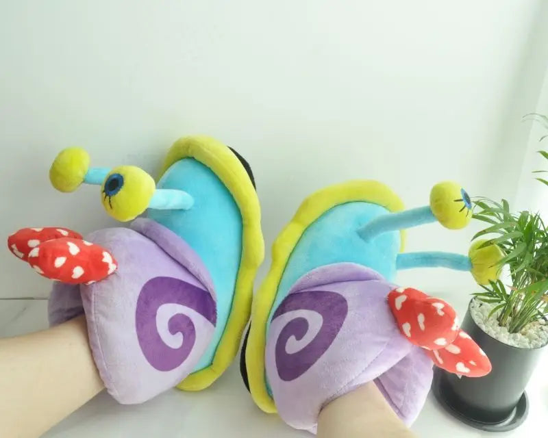 Plush SpongeBob SquarePants Cotton Shoes Snail Bags Heels Cute Home Slippers SpongeBob SquarePants Snail Boots Plush Gift