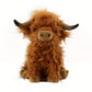 Simulation Kyloe Cream Highland Cow Animal Plush Toys Soft Stuffed Highland Sphere Cow Cattlle Plushie Gift for Kids Boys Girls