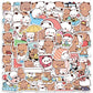 50pcs/Set Bubu And Dudu Panda Bear Sticker Food Serise Waterproof Cartoon Bear and Panda Sticker Toys