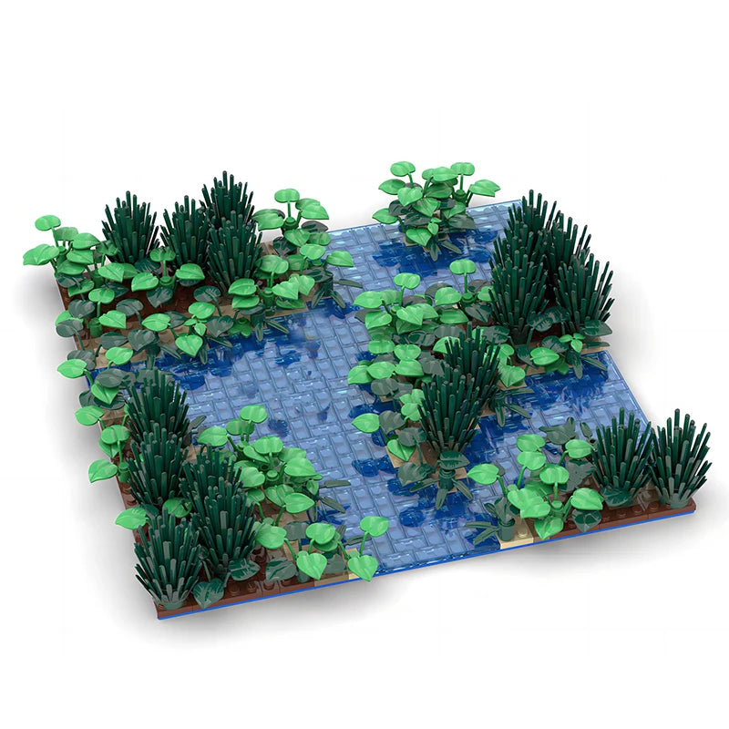 LEQUMOC Creative Maple and Lake Forest Tree Rivers Natural Scenery Ideas MOC Building Blocks Bricks Toys for  Gifts Toy