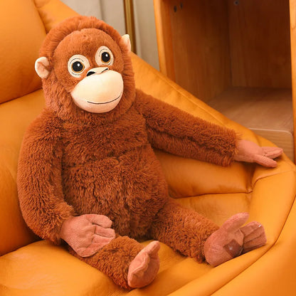 Kawaii Red Punch Monkey Plush Doll Cute Cartoon Gorilla Toy Super Soft Orangutan Stuffed Toy Sleeping Partner Birthday Gift Xmas