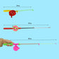 38cm/58cm/80cm Children Fishing Kites Rods Stretchable Diverse Styles Mini Kites Rods Cartoon with 50meters Line Fishing Rods