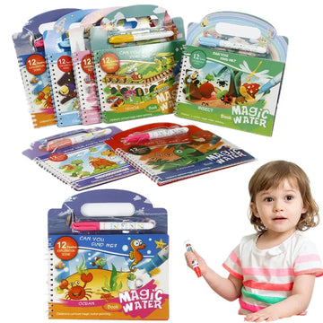 Magic Water Drawing Book - Reusable Montessori Toddler Toy, Mess-Free Painting for Early Education