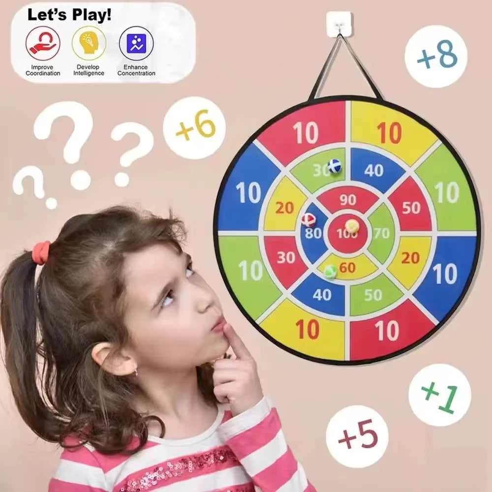 Sticky Ball Sports Toy Large Dart Target Plate Board Family Interactive Game Educational Arithmetic Indoor Outdoor Fun Party Pla