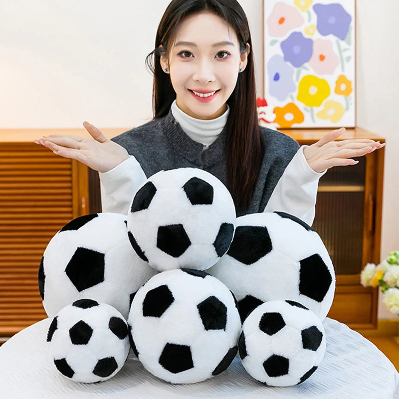Soccer Sports Ball Throw Pillow Stuffed Soft Plush Toy Realistic Football Home Sofa Decoration Cushion Pillow Gift