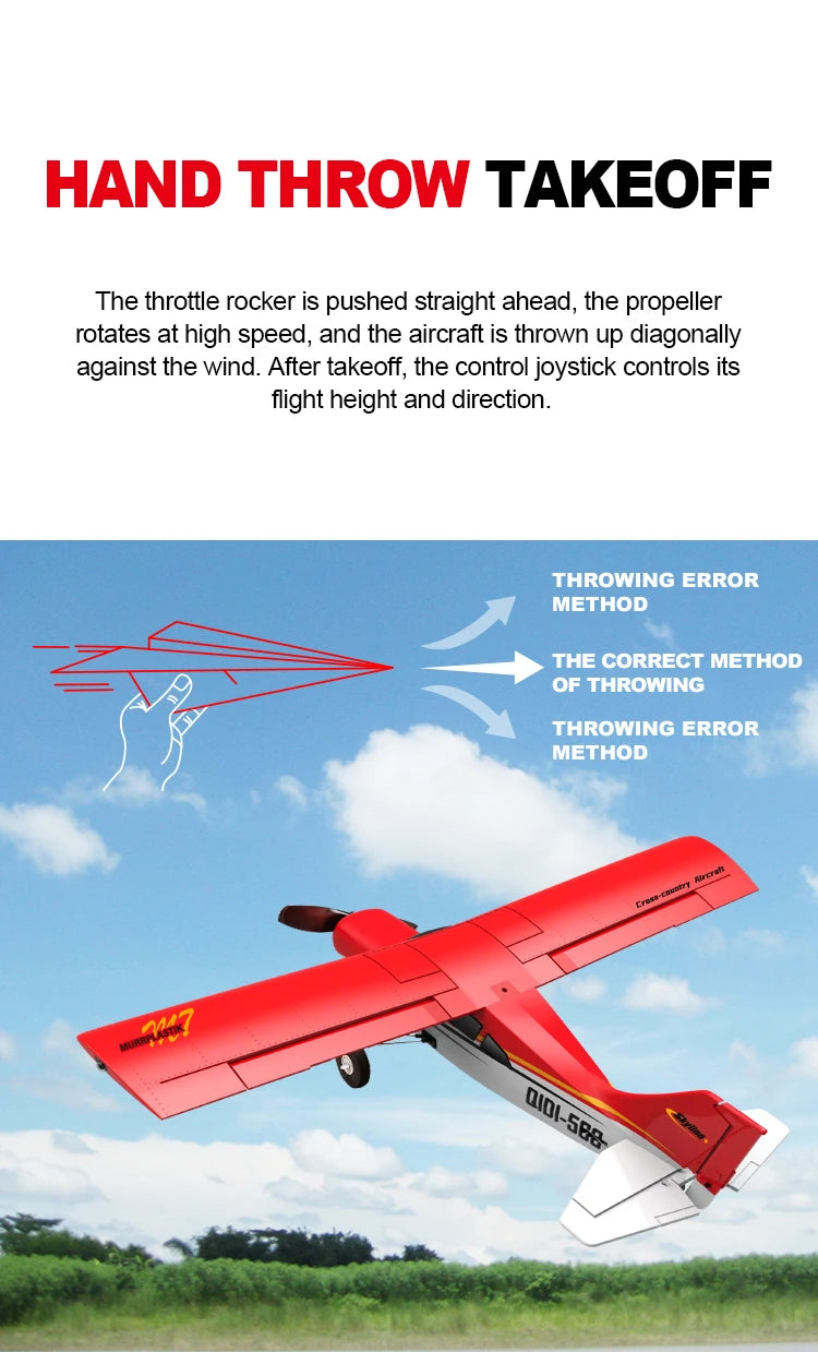 4CH Brushless RC Glider M7 Moore Off-road Aircraft Plane EPP Foam Remote Control Airplane with LED Light Model Toys
