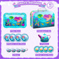 Joyfy Kid Tea Set Mermaid Tea Party Set Princess Pretend Play Tin Teapot Set Kitchen Toy for Girls Toddlers 2 3 4 5 6 Years Old