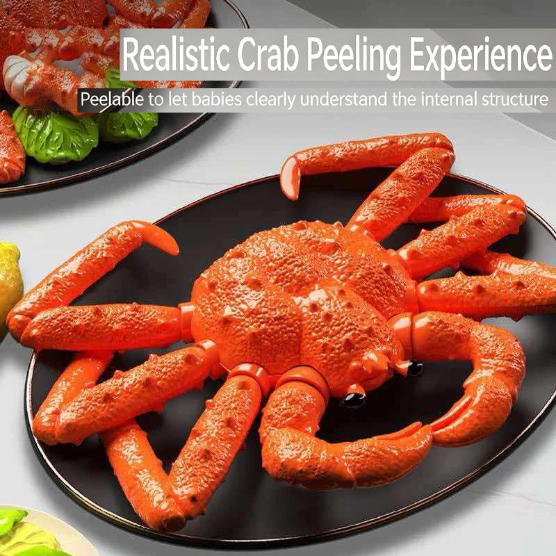 Simulation Lobster Emperor Crab Chicken Fish 3D DIY Assembly Toy Model Pretend Play Fruit Cutting Set Early Educational Gifts
