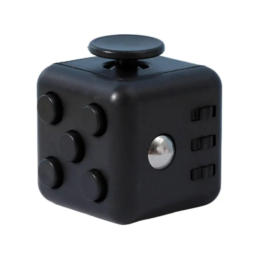 Square Infinity Dice Fidget Toy with Tactile Buttons Multifunctional 6-Side Decompression Cube Clicker Switch Gear Dial Joystick