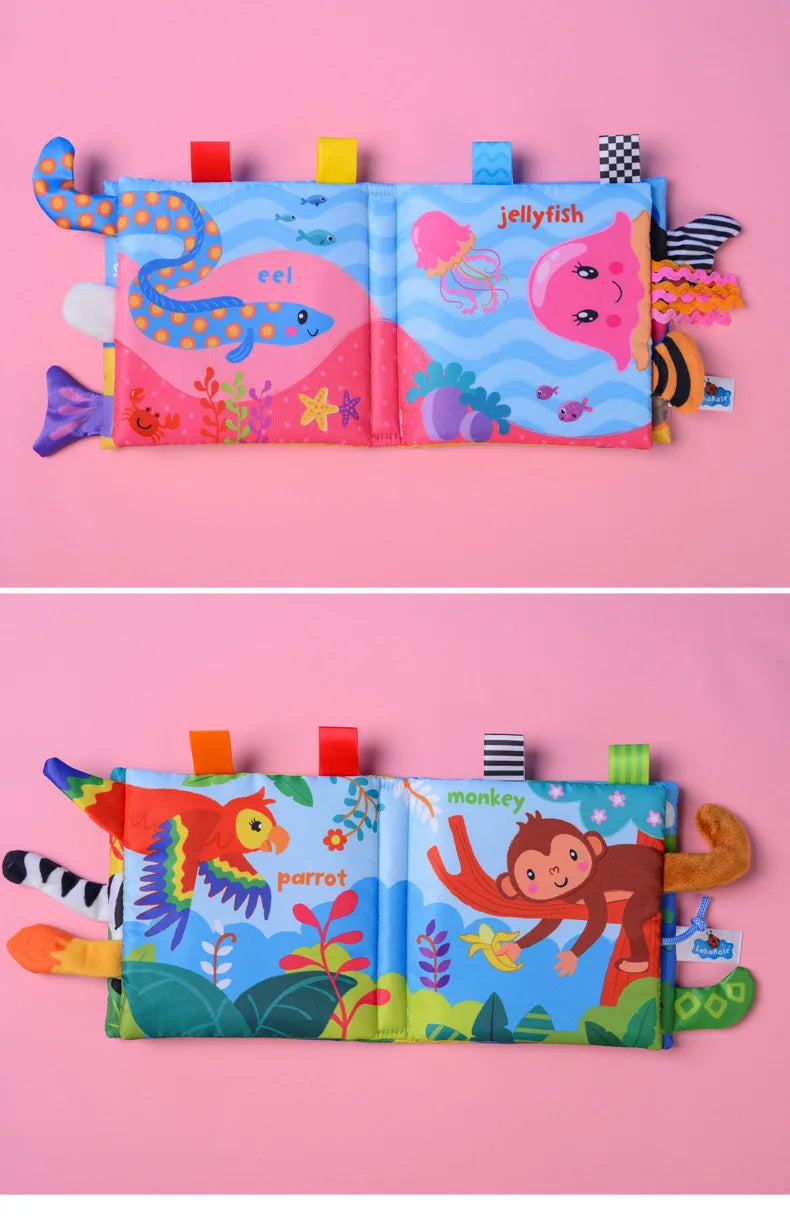 New 3D Visual Tail Cloth Book Baby Tear Resistant Biteable Cognitive Tool Interactive Parent-Child Fun Toddlers Enlighten Toys