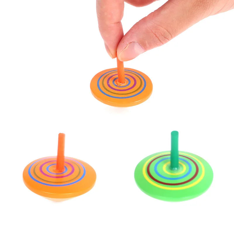 4Pcs Color Wooden Gyro Toy Treat Adult Birthday Guest Gifts Shower Party Favors Finger Game Giveaway Pinata Fill Goodie Bag