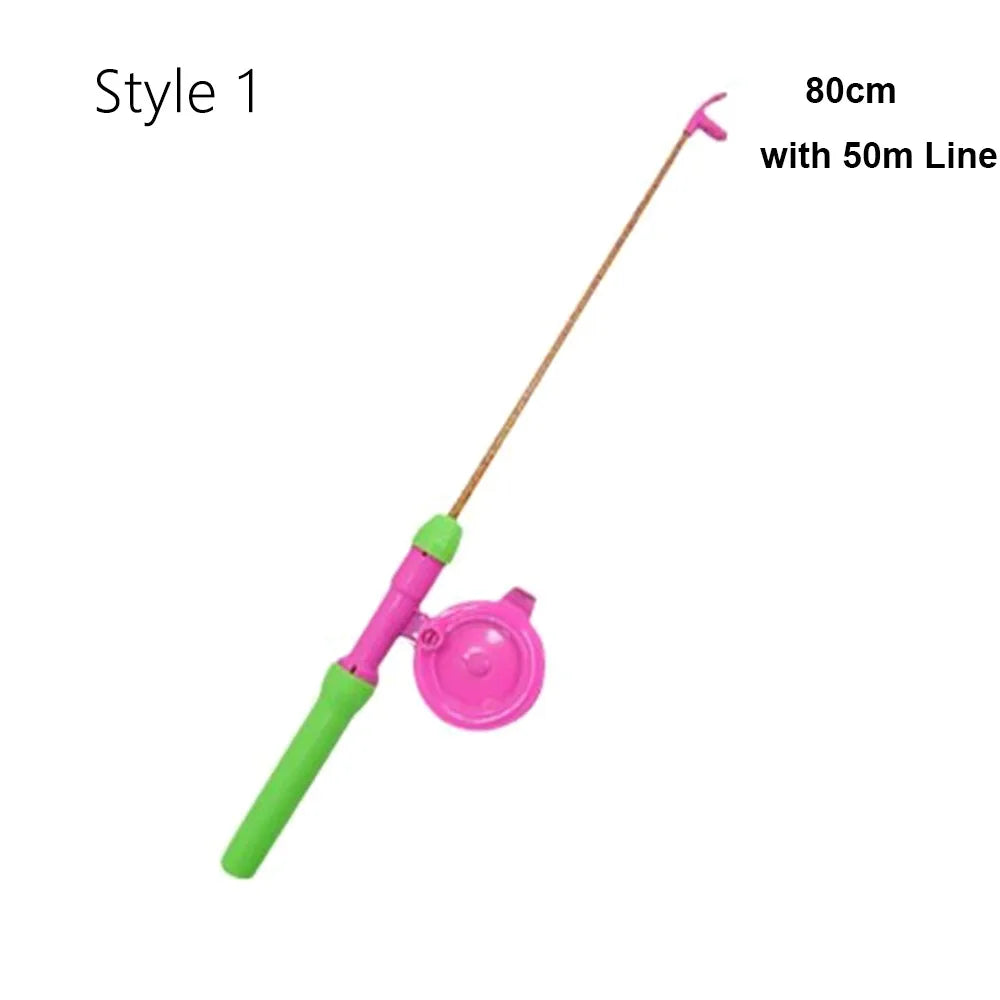 38cm/58cm/80cm Children Fishing Kites Rods Stretchable Diverse Styles Mini Kites Rods Cartoon with 50meters Line Fishing Rods