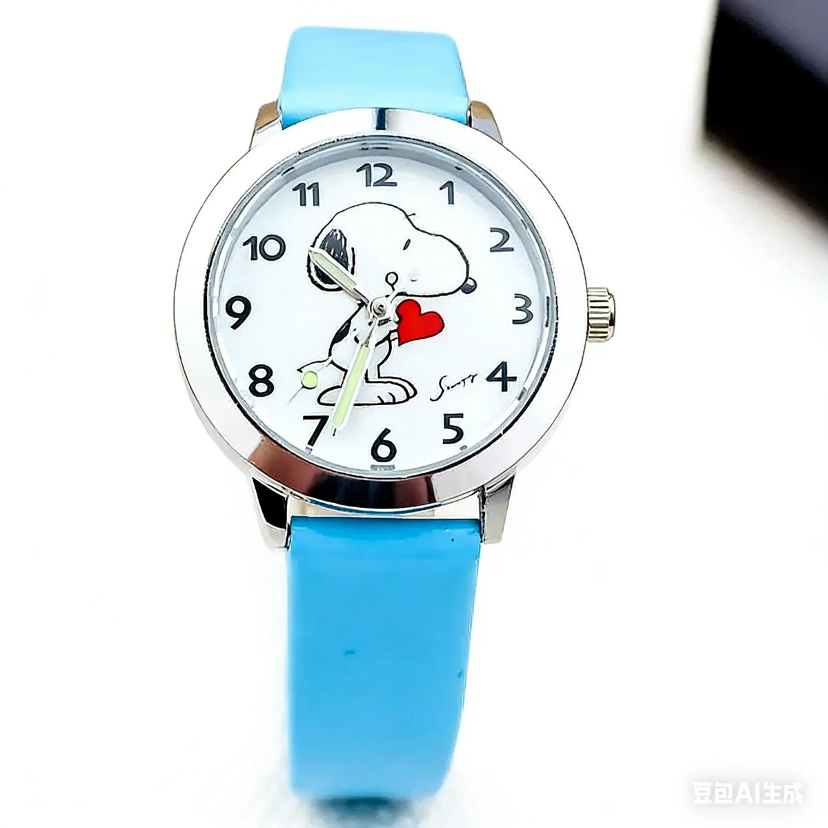 Snoopy Children's Fashion Cute Watch Boys and Girls Cartoon Watch Quartz Movement PU Leather Strap Student Children's Gift