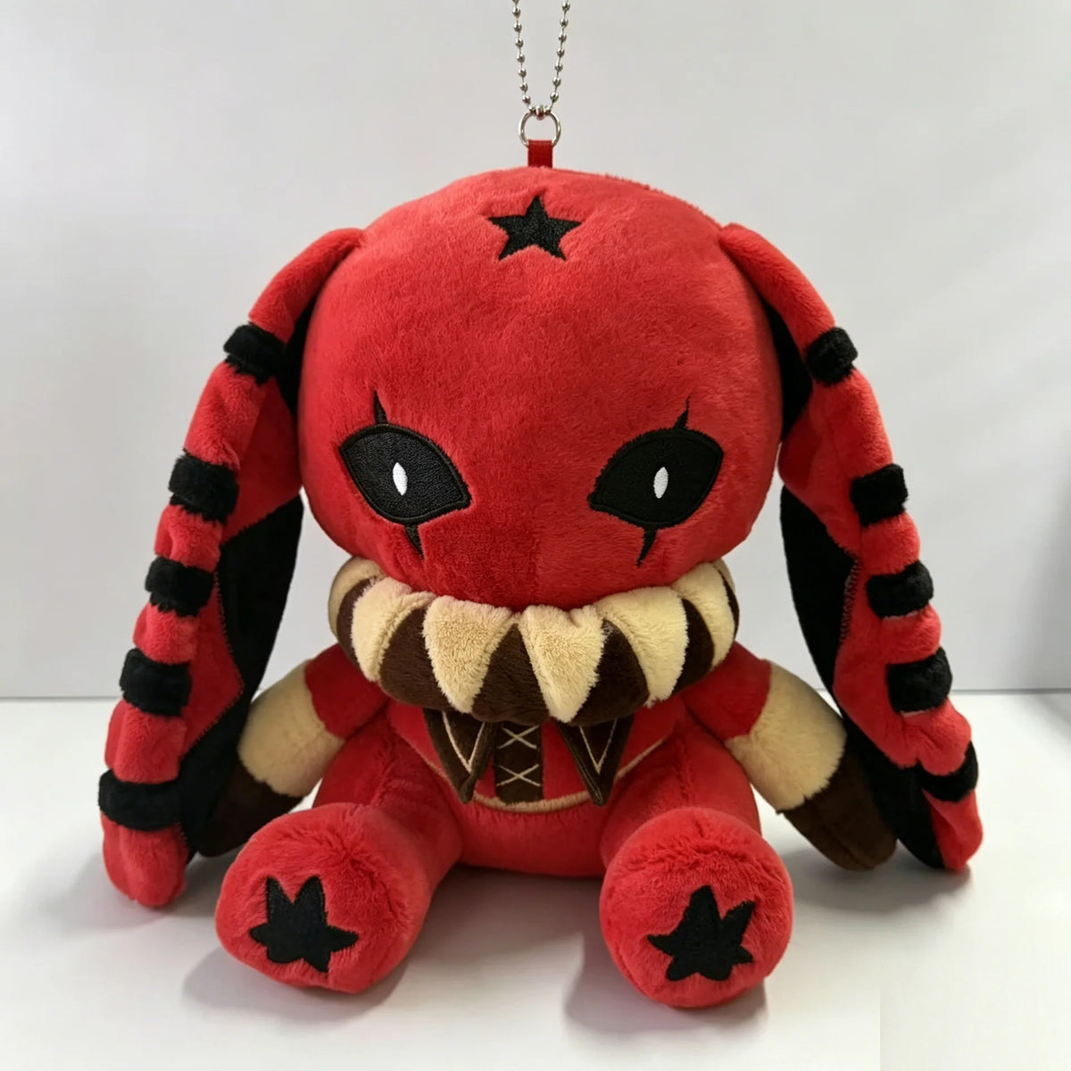 The Freak Circus Pierrot Rabbit Plush Toy Star Print Striped Long Ear Soft Stuffed Animal Home Decoration For Adult Collectors