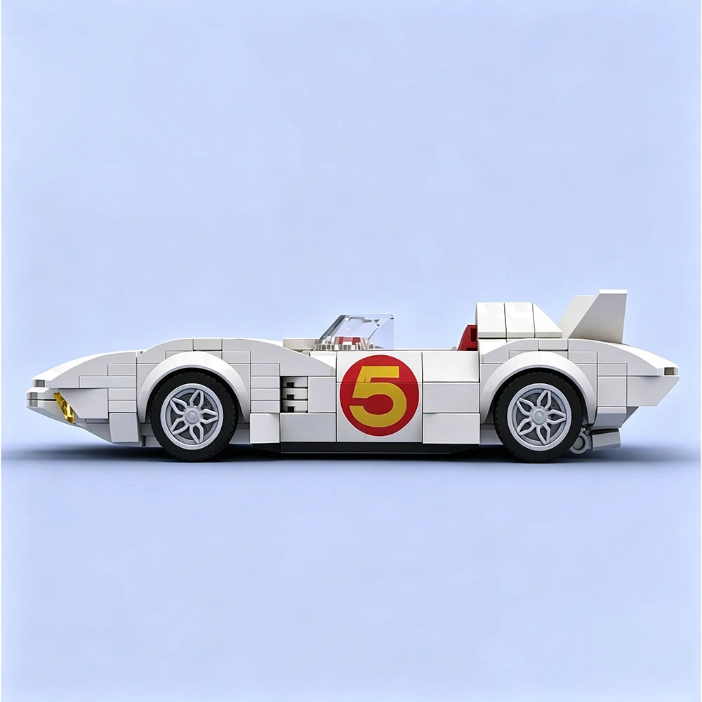 New MOC Speed Series Classic Racing Car Mach 5 Model Building Blocks DIY Modular Car Assembly Toy Adult Collectible Gift Set