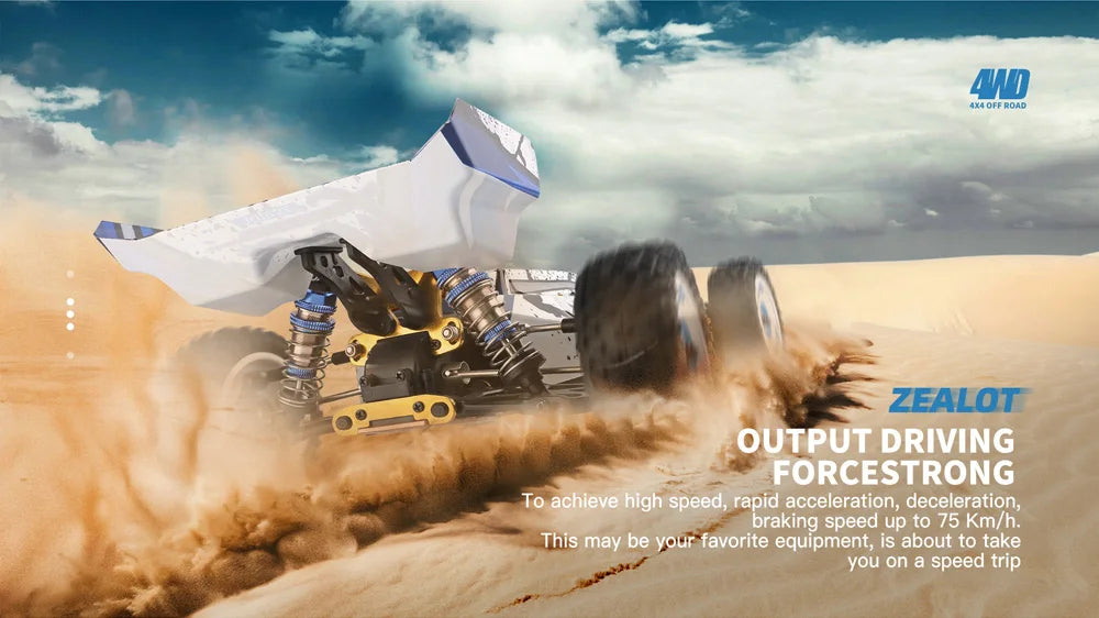 WLtoys 124017 RC Car 75KM/H 2.4G Brushless Remote Control Vehicle 4WD Electric High Speed Racing Drift Truck Toys