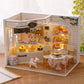 Kitten Mini Doll House 3D Puzzle Assembly Model Building Kit Creative Room Bedroom Decoration With Furniture Wooden Crafts Gifts