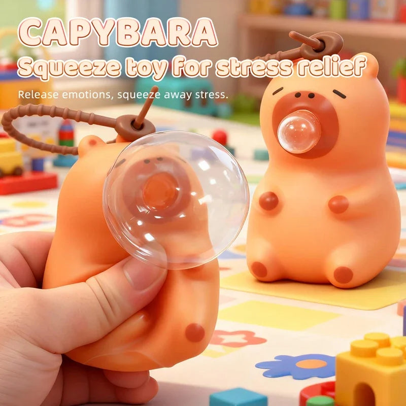 1PC Creative Capybara Doll Spit Bubble Fidget Decompression Pinch Toy Relieve Stress Children Fun Squeeze Interactive Toys Gift