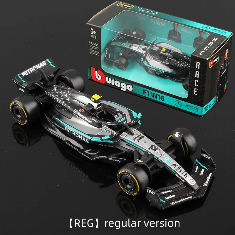 Bburago 1:43 Mercedes 2025 W16 E Performance F1 Formula Car Model Die Cast Vehicles Racing Toy 63# Russell 12# Antonelli