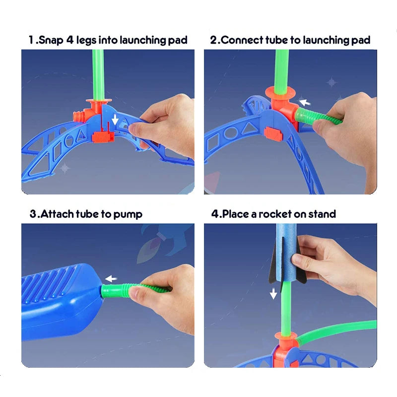 Air Rocket Foot Pump Launcher Outdoor Air Pressing Pedal Soaring Rocket Toy Kids Game Suit Jumping Sport Game Kids Toy Gift