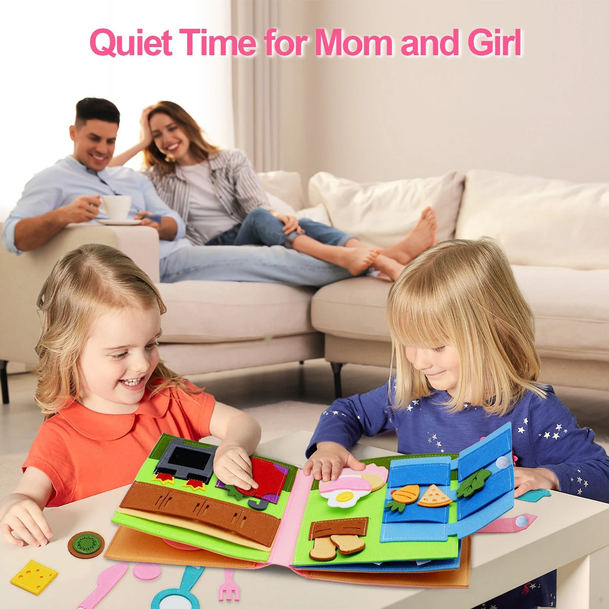 Toddlers Montessori Toy Busy Book 3D Baby Story Cloth Activities Felt Quite Book Board Preschool Learning Education Travel Toys