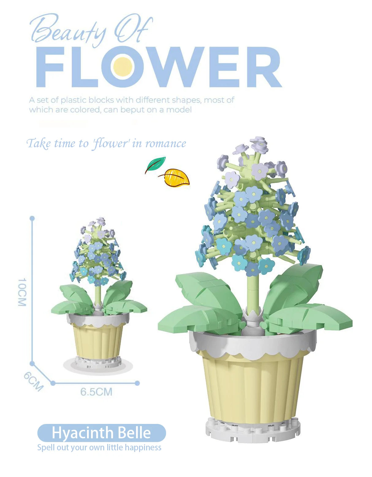 Small Particle Building Block Home Decor Series Flower Potted Plant Toys Set with Permanent Flowers Gift for Plant Arrangements