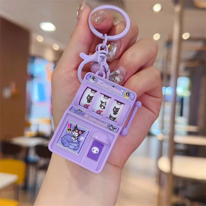 Palm Mini  Lottery Machine Fruit Machine Keychain Pendant Cartoon Rocking Fun Puzzle Gift For Friends