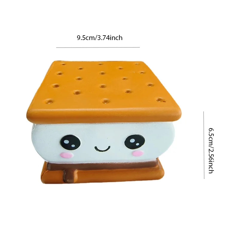 Slow Rebound Sandwich Cake PU Simulated Chocolate Expression Cake Squeeze Soft Stress Relief Toys for Children and Teenagers