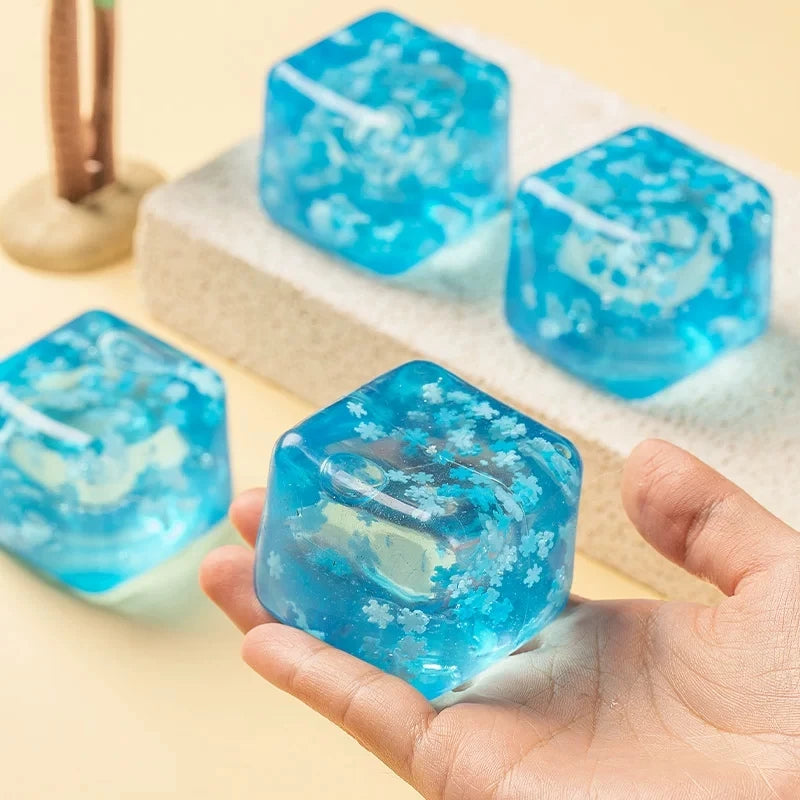 Swim Ocean Maltose Squishy Cube Slow Rebound Squeeze Stress Sensory Fidget Toy Reliever Toys Antistress Birthdays Parties Gift