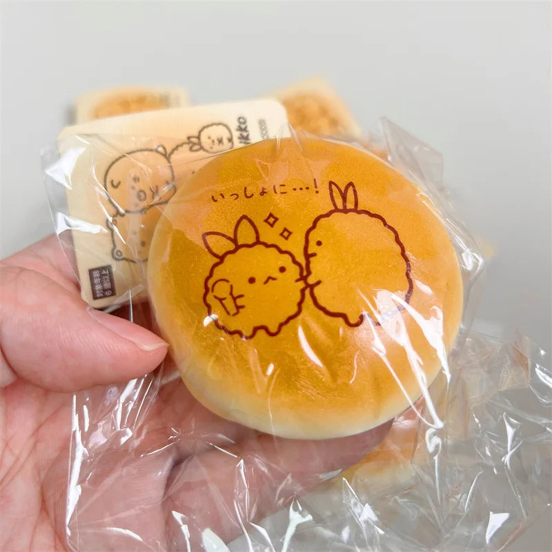 New cute 7cm corner bio burger slow rebound squishy decompression ultra soft PU simulation bread pendant gift