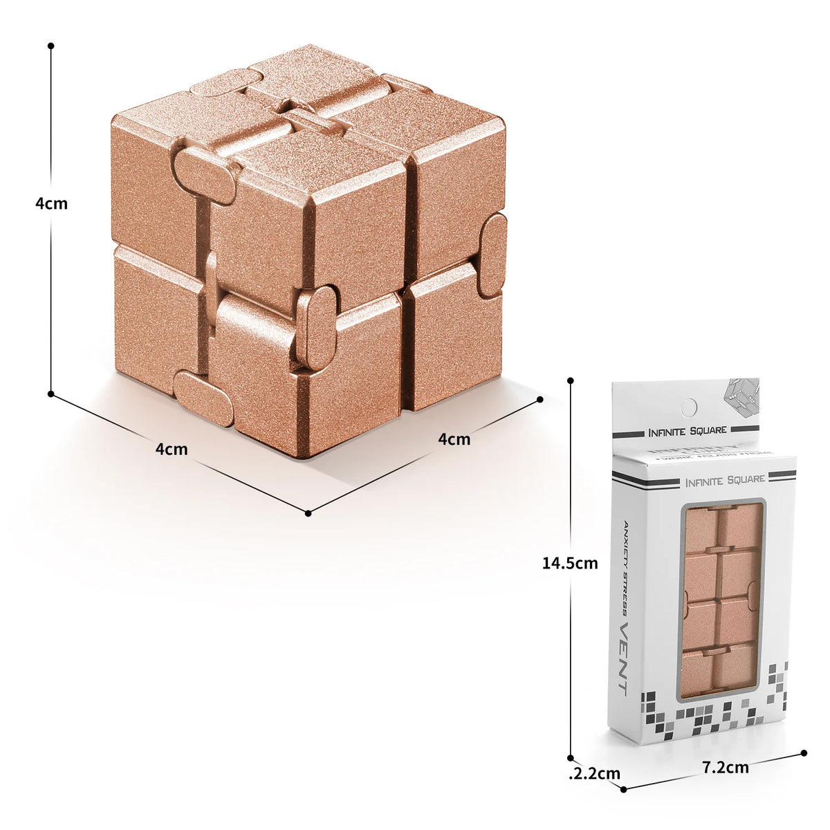 Cool Silver Fidget Cube Lightweight Ultra Durable Sensory Stress Relief Anti-Anxiety Toy Exquisite Decompression Gift for Adults