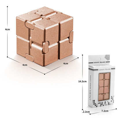 Cool Silver Fidget Cube Lightweight Ultra Durable Sensory Stress Relief Anti-Anxiety Toy Exquisite Decompression Gift for Adults