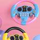 Kids Steering Wheel Toy - Backseat Pretend Play with Lights & Music - Fun Preschool Driving Simulator Gift for Toddlers
