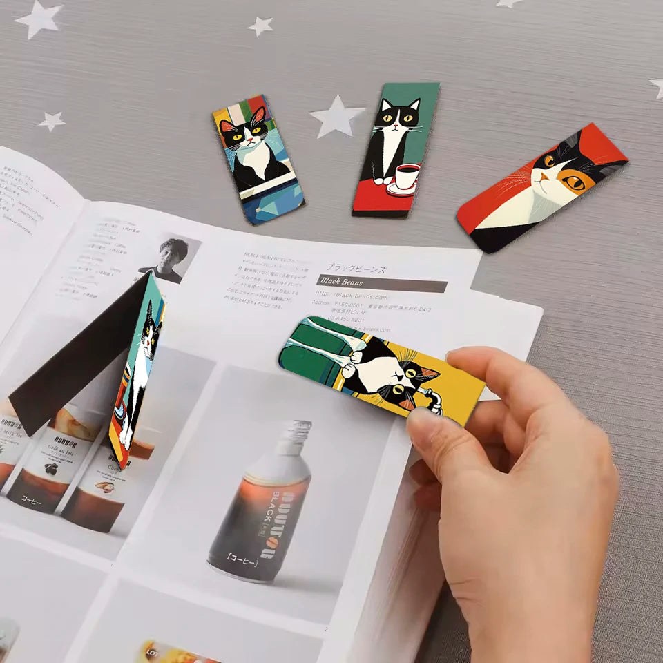 5pcs Simple And Fun Cat Paw Magnetic Bookmarks Reading Items Page Holder Stationery Office Supplies Book For Pages Books Readers