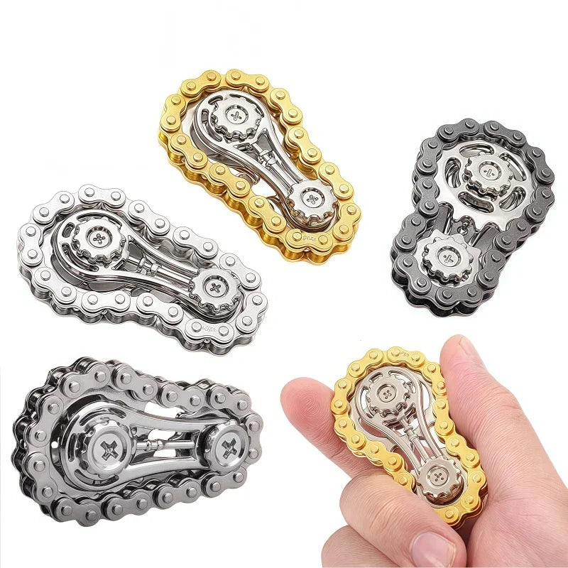 Chain Tooth Mechanical Flywheel Fidget Spinner Antistress Anxiety Metal Bike Chains Spinner EDC Toys for Children Adult Hand Toy